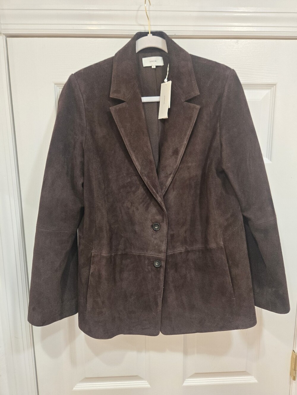 Vince Dark Brown Suede Blazer Jacket